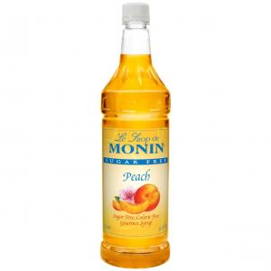 Monin Sugar Free Peach Premium Gourmet Flavored Syrup (33.8 Ounce, 4 Per Case)