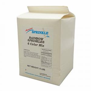 American Sprinkle 6 Color Rainbow Sprinkles, 6 Pound -- 4 / case.