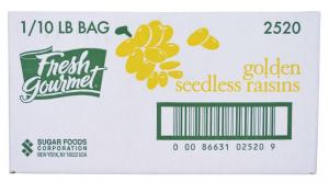 Fresh Gourmet Golden Seedless Raisins, 10 Pound