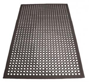Winco 3 Ft X 5 Ft Anti Fatigue Black Rubber Floor Mat, 1 x 1 each Case
