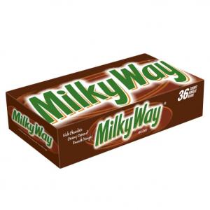 MILKY WAY Milk Chocolate Singles Size Candy Bars 1.84-Ounce 36-Count Box