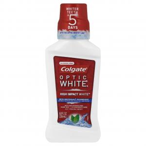 Colgate Optic White Whitening Mouthwash, Icy Mint , 8 Fl Oz (Pack of 6)