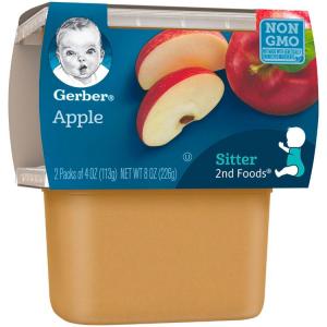 Gerber 2Nd Foods Apple Sauce, Non Gmo (4 Oz, 2 Count, Pack Of 8)