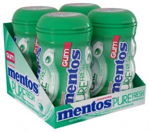 Mentos Pure Fresh Spearmint Gum -- 24 per case.
