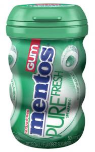 Mentos Gum Pure Fresh Sugarfree Chewing Gum, Spearmint, 6 pk 50 ea (Pack of 1)