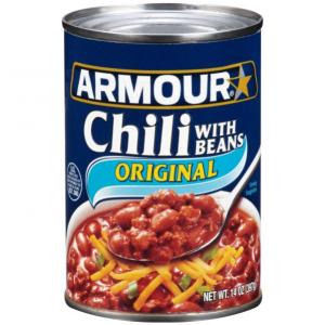 Armour Original Chili W/ Beans, Ready-To-Eat, 0 G Trans Fat (14 OZ, 12 Per Case)