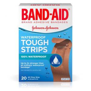 Band Aid Band-Aid Tough Strips Waterproof, 20 Count (4-5 Pack)
