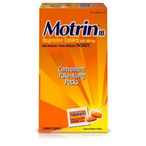 MotrinIB Pain & Fever Reliever Ibuprofen 200mg Caplets 100Count (PACK OF 12)