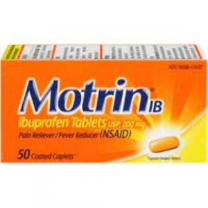 MotrinIB Ibuprofen Pain & Fever Reliever 200mg Caplets 50Each 6Count (PACK OF 8)