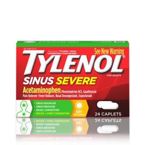 J & J Tylenol Sinus Severe Day Non-Drowsy Caplets 24Each 6Count (PACK OF 8)