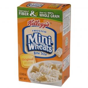 Kellogg's Mini-Wheats Cereal Bite Size Frosted 1.31oz (Pk OF 70)