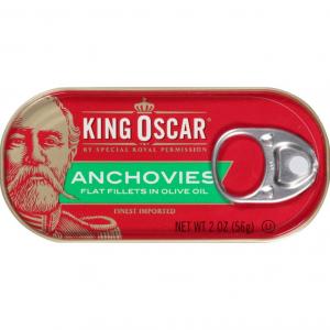 King Oscar Flat Anchovies, 2 Ounce Tins (Pack of 18)