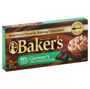 Baker's Sweet Genman Chocolate Baking Bar (4oz Bars, pack of 12)