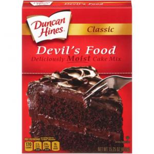 Duncan Hines Classic Devils Food Cake Mix, Easy-To-Prepare (15.25 OZ, 12/Case)