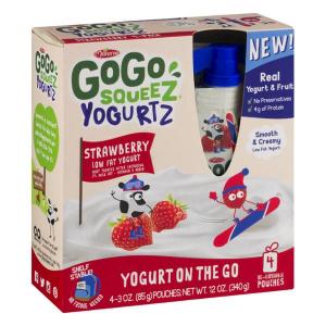 Materne GoGo Squeez 12 Ounce Strawberry Yogurtz, 4 count per pac