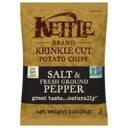 Kettle Krinkle Cut Salt and Fresh Ground Pepper Potato Chips - 2 oz. bag, 6 per case