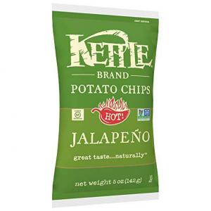 Kettle Brand Potato Chips, Jalapeno, 5 Ounce Bags (Pack of 8)