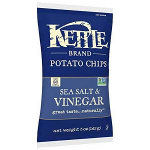 Kettle Brand Potato Chips, Sea Salt and Vinegar, 5 Ounce Bags (Pack of 8)