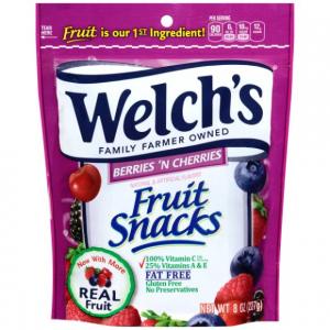 Welchs Berries and Cherries Resealable Fruit Snacks, 8 Ounce - 9 per case