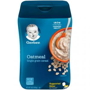 Gerber Single-Grain Oatmeal Baby Cereal, 16 Ounce (Pack of 6)
