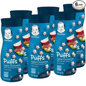 Gerber Puffs Cereal Snack, Apple Cinnamon, 1.48 Ounce, 6 Count