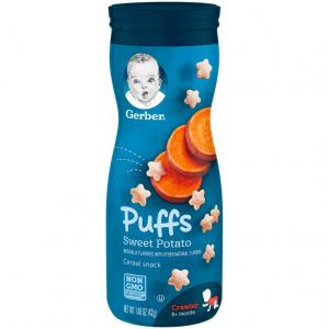 Gerber Graduates Puffs Cereal Snack, Sweet Potato, Naturally Flavored with Other Natural Flavors, 1.48 Ounce, 6 Count