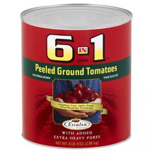 6 in 1 All Purpose Peeled Ground Tomatoes, 105 Ounce -- 6 / case.