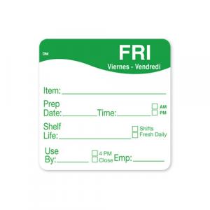 Daymark Food Safety Systems Dissolvable Friday Label 250roll (PACK OF 12)