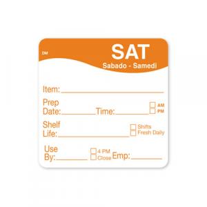 Daymark Safety Systems Shelf Life Saturday Label 250roll (PACK OF 12)