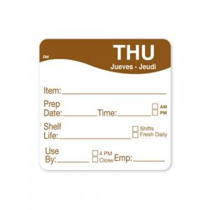 Daymark Shelf Life Thursday Dissolvable Label 250roll (PACK OF 12)