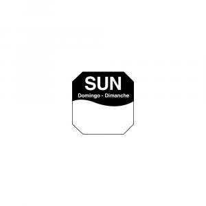 Daymark MoveMark Octagonal Trilingual Day of Week Removable Label - Sunday, 1 inch - 12 rolls per case.