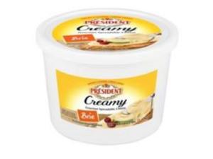 President Creamy Brie Gourmet Spreadable Cheese 3.25lbs (PACK OF 2)