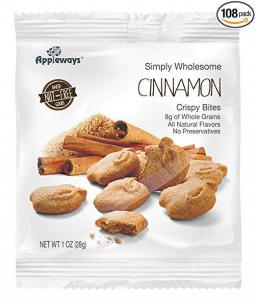Appleways Whole Grain Cinnamon Crispy Bites, 1 Ounce -- 108 per case.