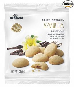 Appleways Whole Grain Vanilla Flavored Mini Wafers (1 OZ, 108 Per Case)