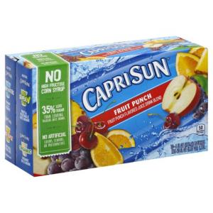 Kraft Capri Sun Fruit Punch Flavored Juice Drink Blend, 6 Ounce - 10 per pack -- 4 packs per case.