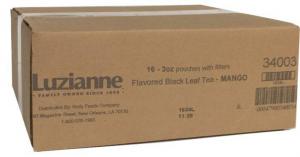 Luzianne Mango Flavored Black Leaf Tea, 3 Ounce -- 16 per case.