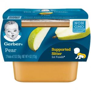 Gerber Purees 1st Foods Pear Baby Food Tubs, 2 Ounce (Pack of 16)
