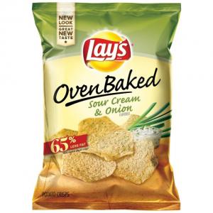 Lay's Oven Baked Barbecue Flavored Potato Crisps, 1.125 Ounce (Pack of 64)