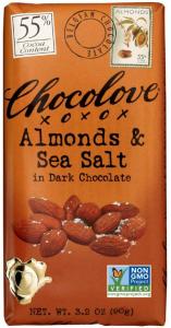 Chocolove Almonds & Sea Salt in Dark Chocolate Bar, 3.2 Ounce (P