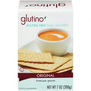 Glutino Table Crackers, Gluten Free, Bulk Size Case (7 Oz. Boxes, Pack Of 12)