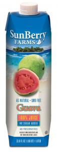 SunBerry Farms 100% Guava Juice, Bulk Size Case (33.81 Fl.Oz, Pack Of 6)