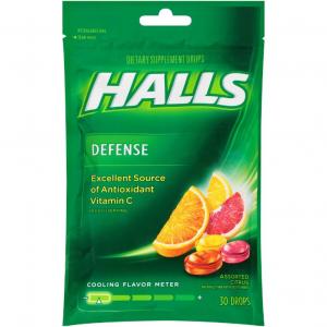 Halls Defense Assorted Citrus - 30 count bag, 48 per case
