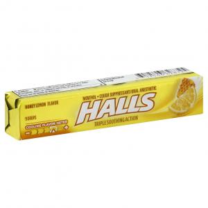Mondelez Halls Lyptus Honey Lemon Cough Drops 9count (PACK OF 48
