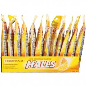 Halls Cough Drops, Honey Lemon, 30 Count (Pack of 48)