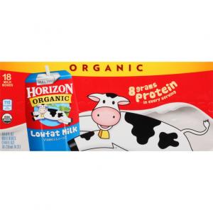 Horizon Organic 1 % Low Fat Milk, 8-Ounce Aseptic Cartons (Pack of 18)