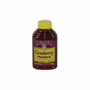 6 PACKS : Beaver Brand Cranberry Mustard, 13-Ounce Squeezable Bo