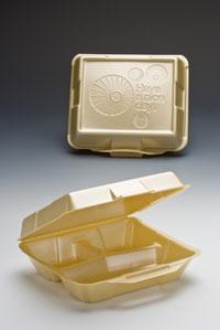 Genpak Medium 3 Compartment Snap It Foam Hinged Dinner Container 8.25 X 8 X3 White, 100 Each (200 Pack)