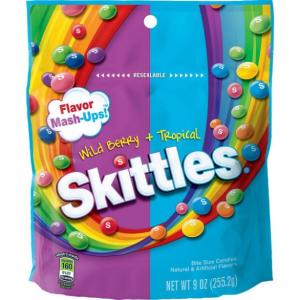 Skittles Flavor Mash-Ups Wild Berry and Tropical Candy, (9 Ounce, 8 Bags)