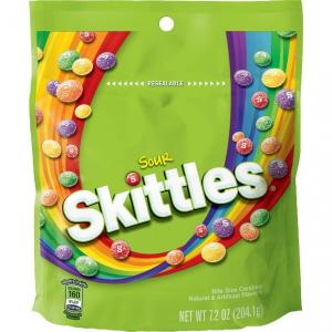 Skittles Sour Chewy Candy Fun Size Bulk Bags, (7.2 Ounce, 8 Bags)