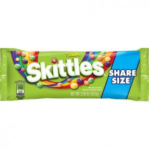 Skittles Bite Size Sour Tear/Share Candy, 3.3 Ounce - 24 per pack -- 6 packs per case.
